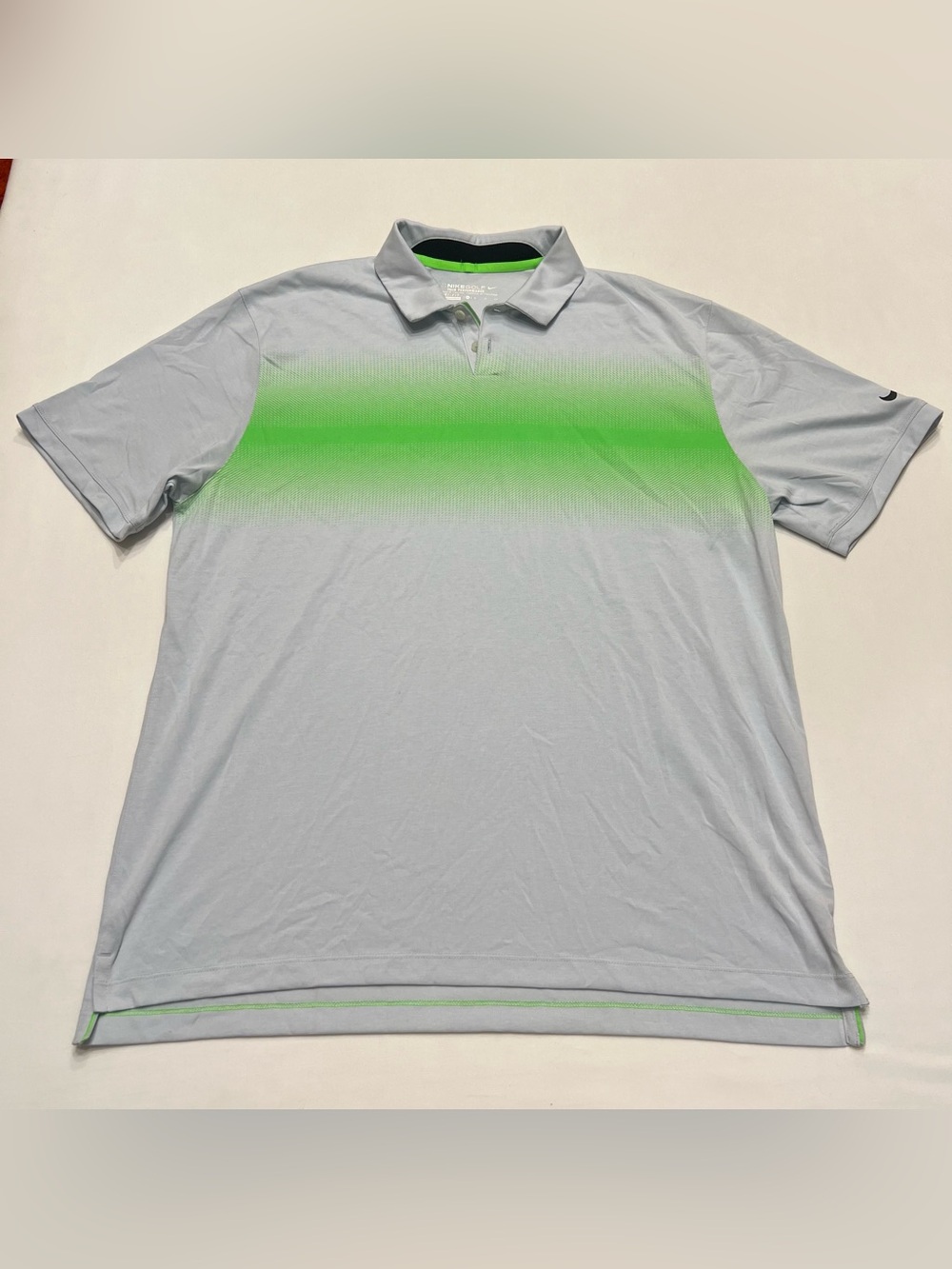 Nike Golf Tour Performance Dri-Fit Polo Shirt Lime Green Grey Men's XL Summer